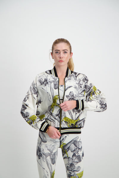 Luxe Legacy Wild Orchid Bomber Jacket