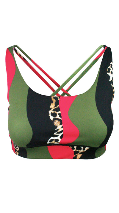 Waving Leopard Free My Heart Sports Bra