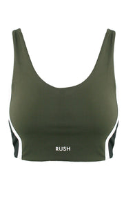Dark Olive/Black Panel Pro Sports Bra