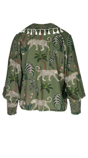 Okavango Olive Saint-Tropez Long Puff Sleeve Shirt