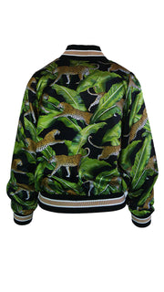 Springing Leopard Luxe Legacy Lined Bomber Jacket