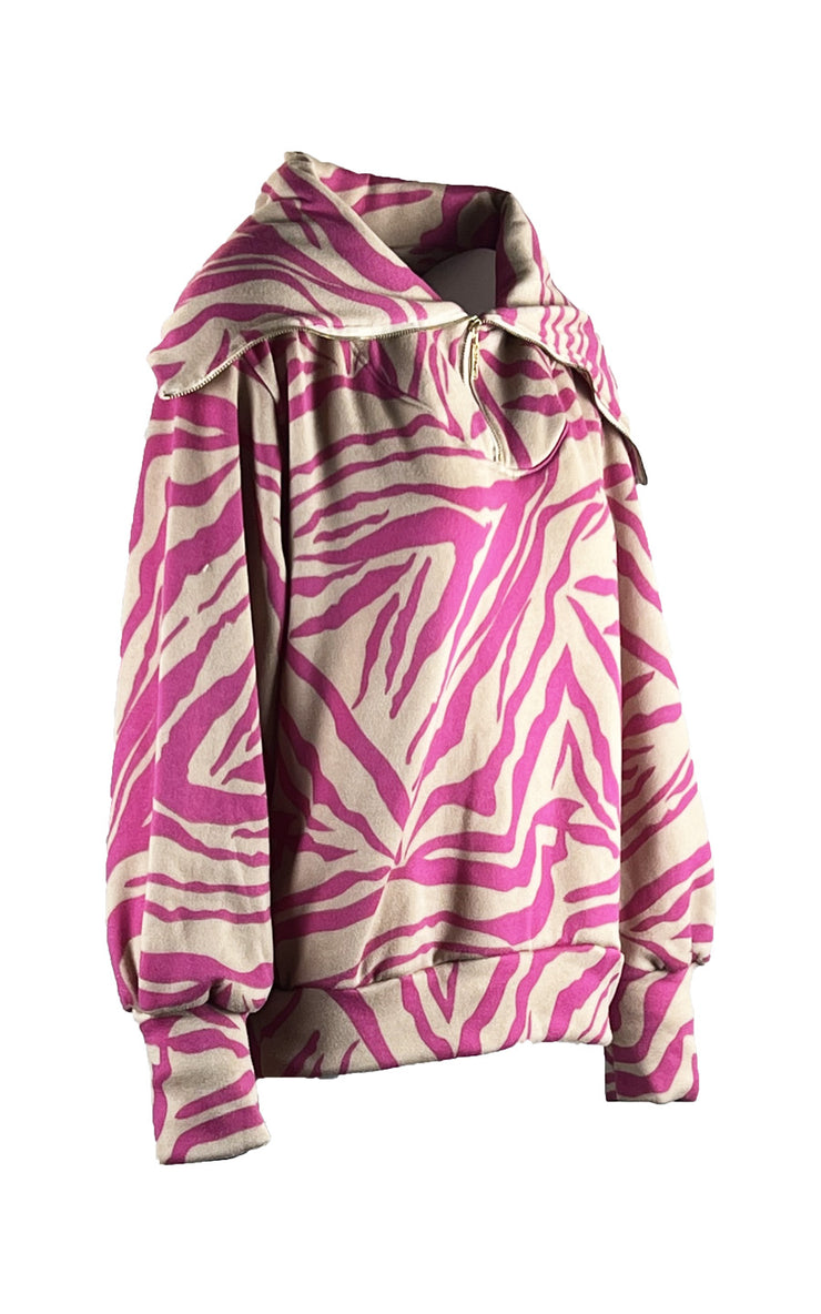 Cerise Zebra Heritage Pullover