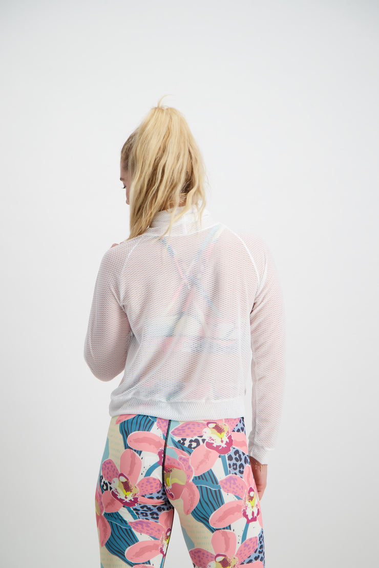 White Mesh Pullover